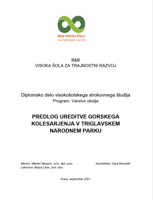 Predlog ureditve gorskega kolesarjenja v Triglavskem narodnem parku