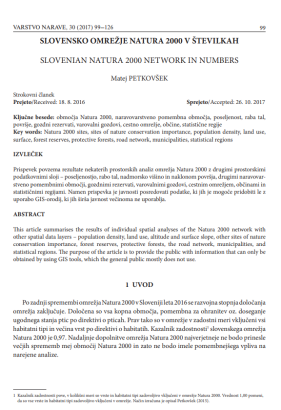 Slovensko omrežje Natura 2000 v številkah