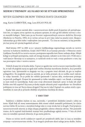 Sedem utrinkov ali kako so se stvari spremenile