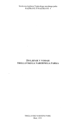 Expert Series - Research and Discussions (Discussions and research 4: Life in the waters of the Triglav National Park)