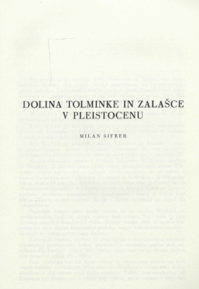 Dolina Tolminke in Zalašce v pleistocenu