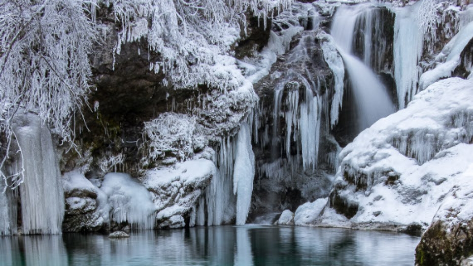 Der Šum-Wasserfall im Fluss Radovna